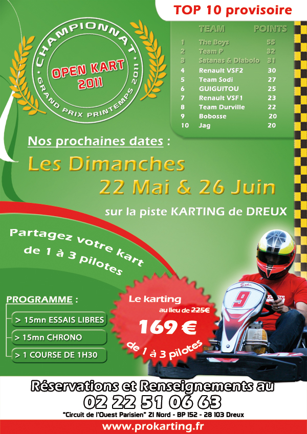 Course d'endurance Karting 2 nouvelles dates !